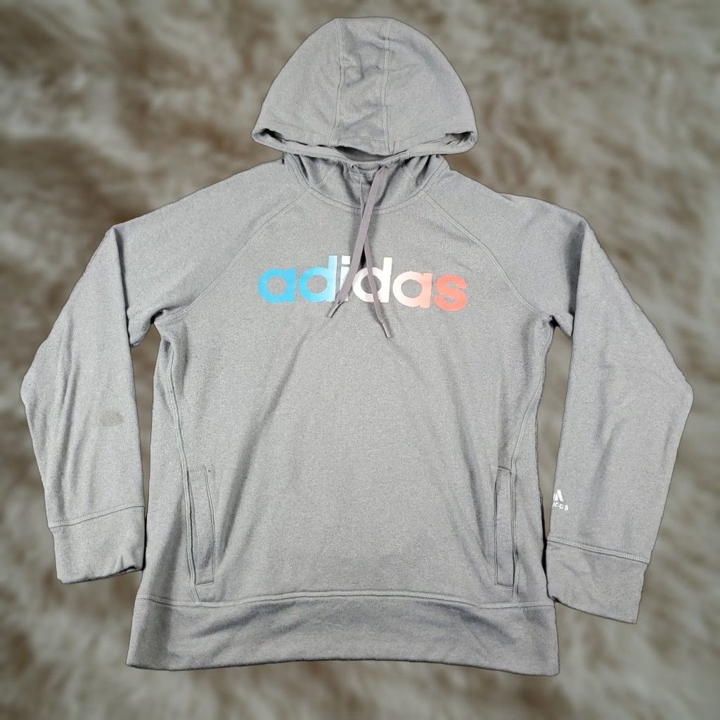 Adidas Adidas Women's Large Gray Pullover Hoodie Sweatshirt Ladies Size L / US 10 / IT 46 - 1 Thumbnail