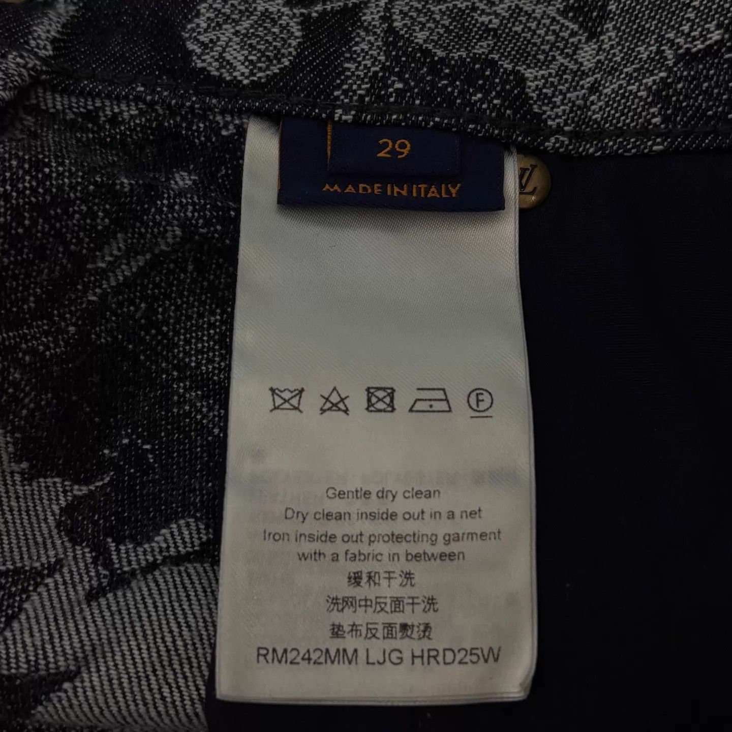 Louis Vuitton LV Floral Embroidered Logo Denim Shorts Blue Size 29 Size 29" - 4 Thumbnail