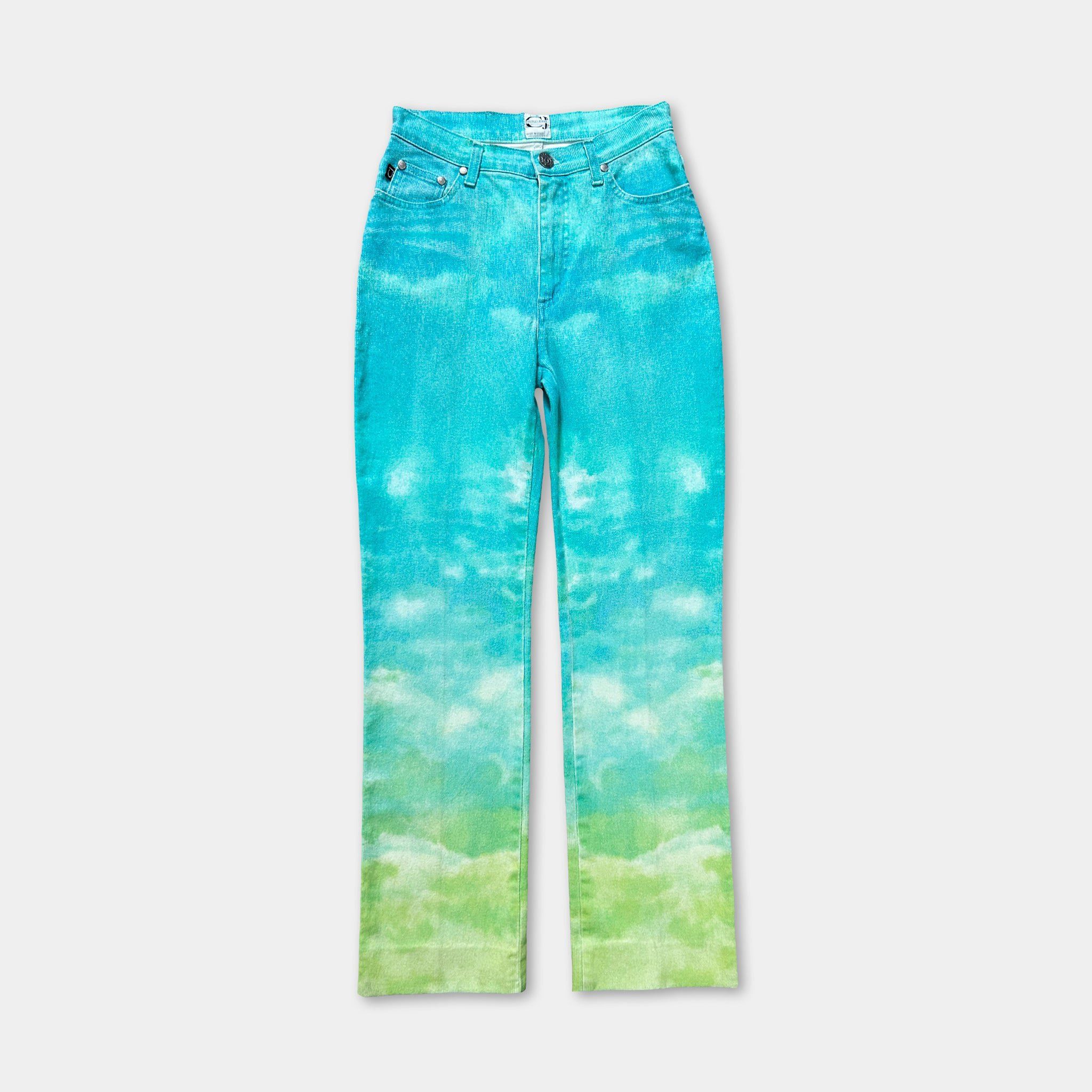Roberto Cavalli Cavalli 00's Blue Gradient Tie-Dye Jeans Size 29" - 1 Thumbnail