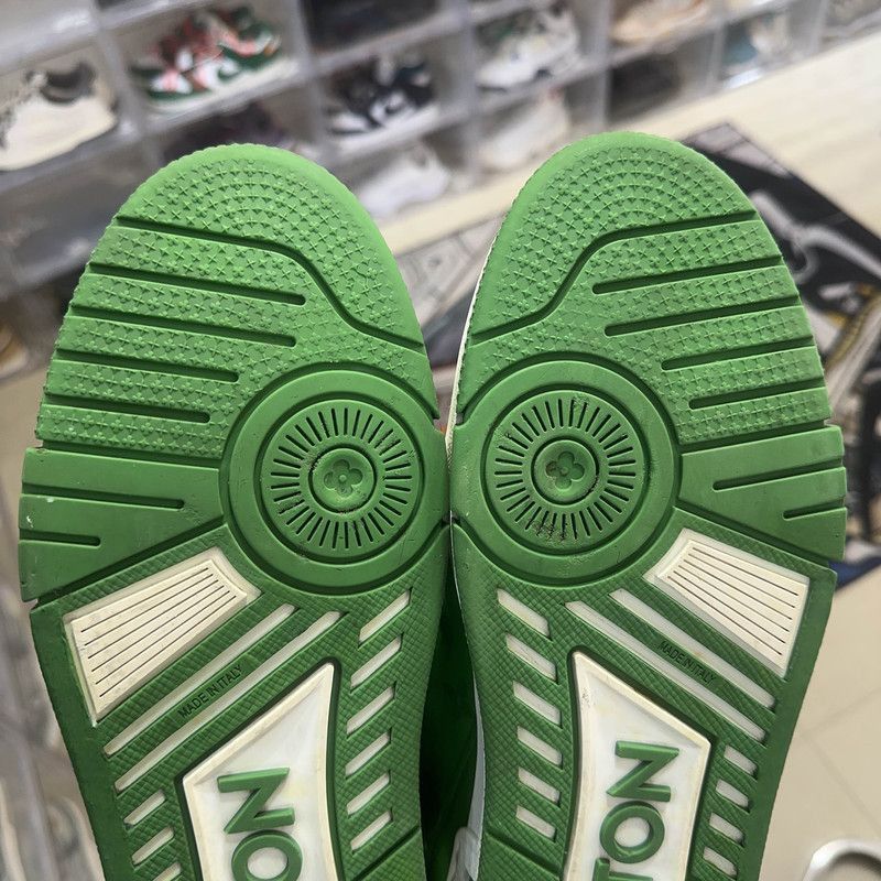 Louis Vuitton Louis Vuitton Low Top Leather Trainers in White Green -2508 Size US 8.5 / EU 41-42 - 8 Thumbnail