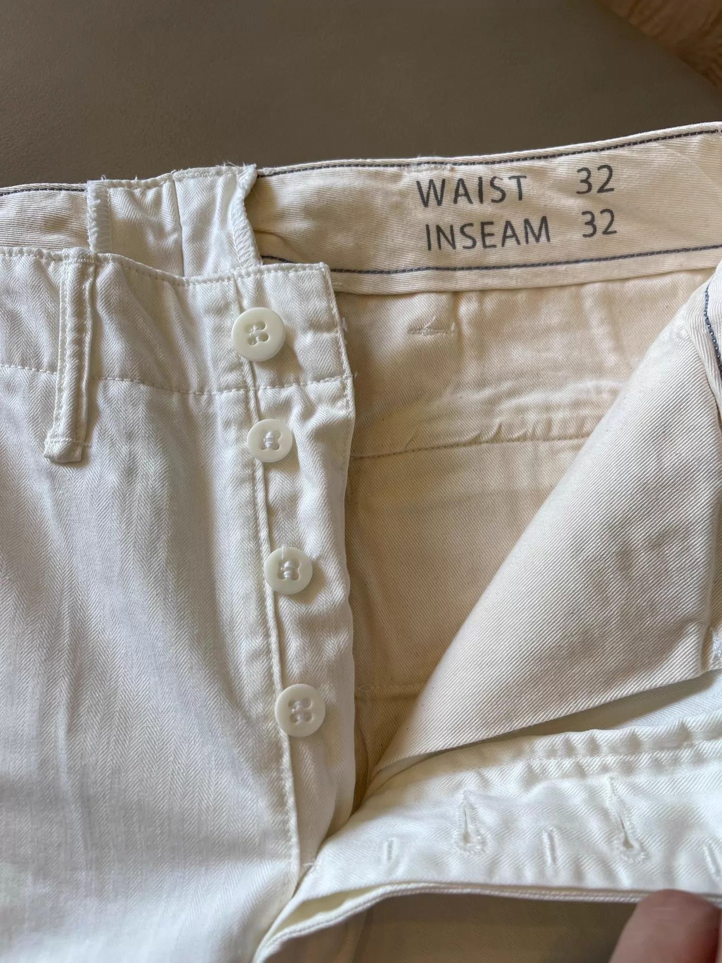RRL Ralph Lauren RRL 26SS New White Herringbone Chino Pants 32x32 Size US 32 / EU 48 - 4 Thumbnail