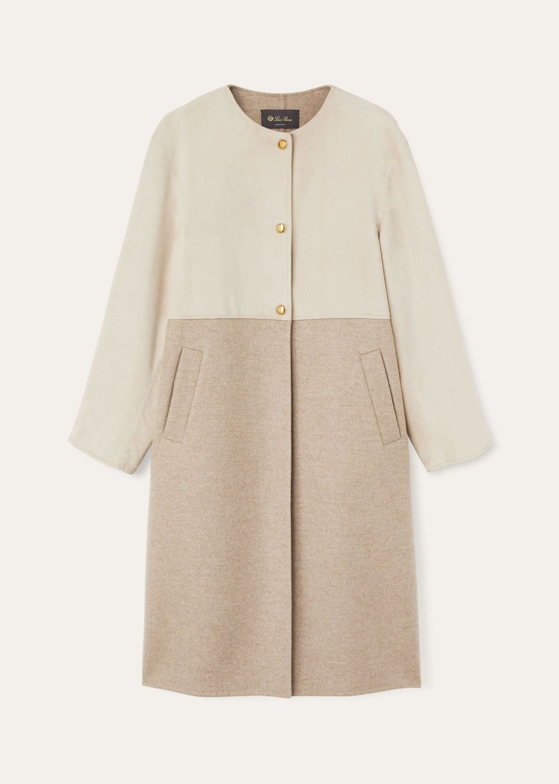 Loro Piana o1srvl11e0126 FAN6203 Hanlin Sb Coat in Beige Size L / US 10 / IT 46 - 1 Thumbnail
