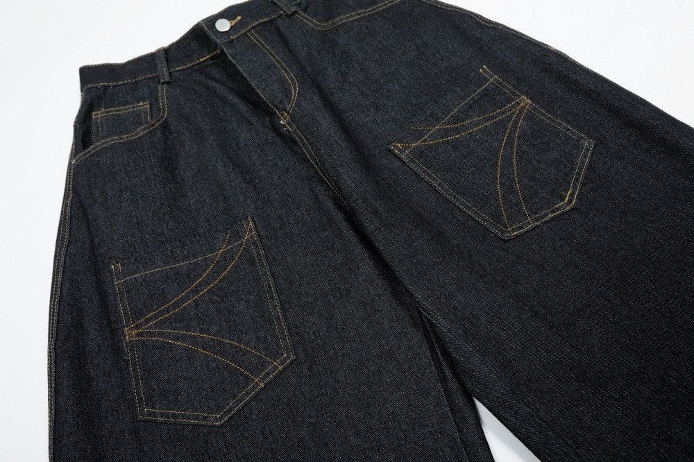 Vintage Men's patchwork raw edge workwear washed distressed jeans Size US 32 / EU 48 - 5 Thumbnail