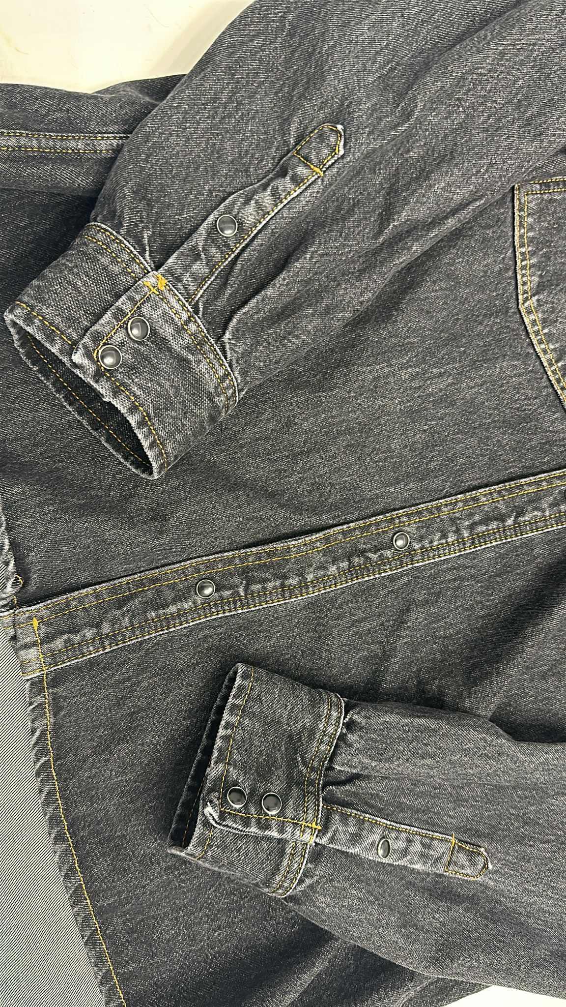 Stussy × Vintage Stüssy FW22 Western Denim Shirt Washed Black XLarge Size US XL / EU 56 / 4 - 5 Thumbnail