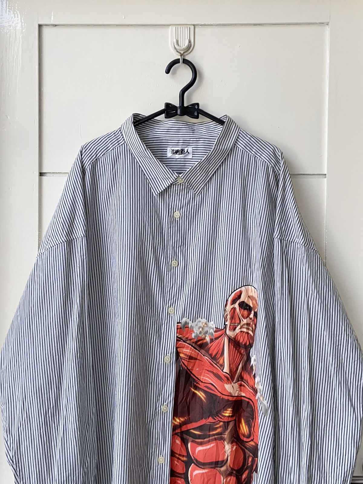 Designer × Japanese Brand Attack on Titan Anime Manga Japan Striped Shirt Size US XXL / EU 58 / 5 - 12 Thumbnail