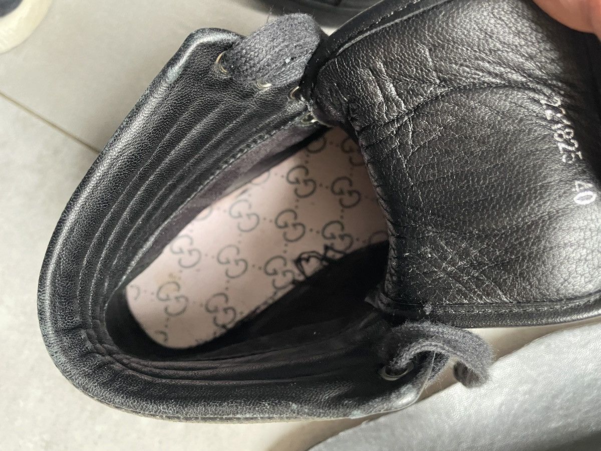 Gucci GUCCI BLACK LEATHER WEB HIGHTOPS Size US 9 / EU 42 - 11 Thumbnail