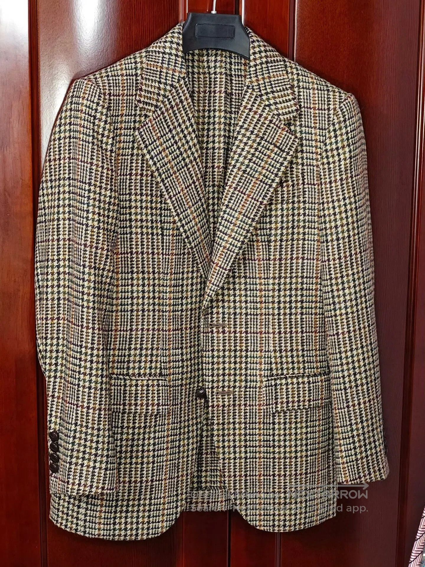 Caruso Caruso Brown Houndstooth Wool Blazer. Size US S / EU 44-46 / 1 - 1 Thumbnail
