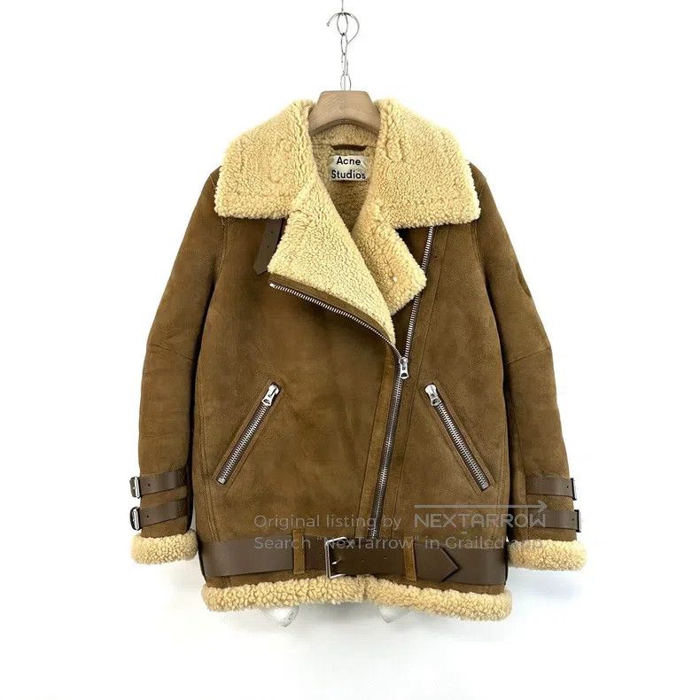 Acne Studios Acne Studios Brown Leather and Fur Jacket Size XXS / US 00 / IT 34 - 1 Thumbnail