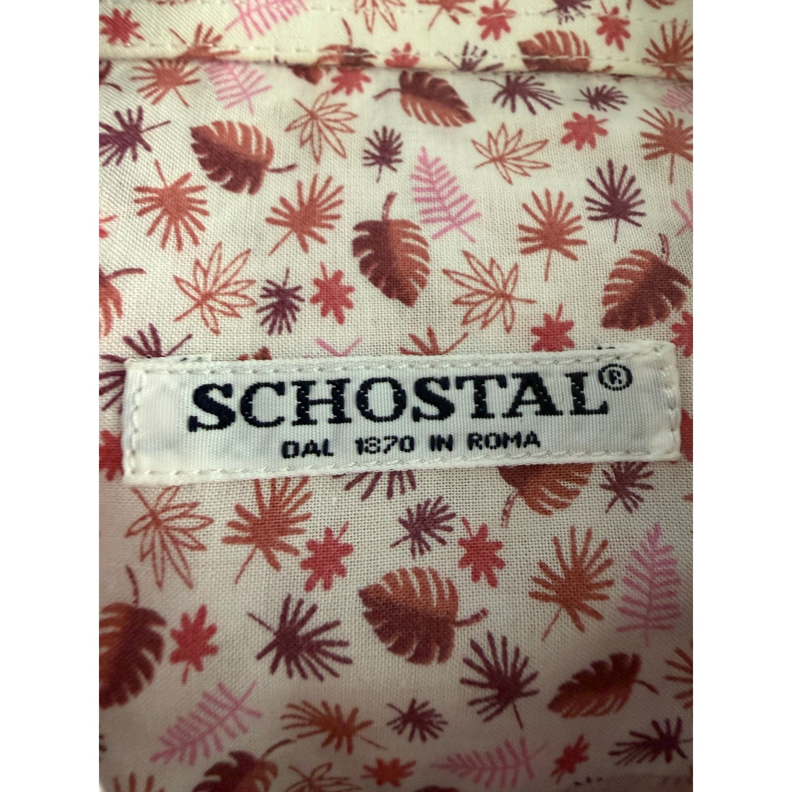 Other Schostal Roma Pink Cotton Leaves Print Button Down Size US L / EU 52-54 / 3 - 3 Thumbnail