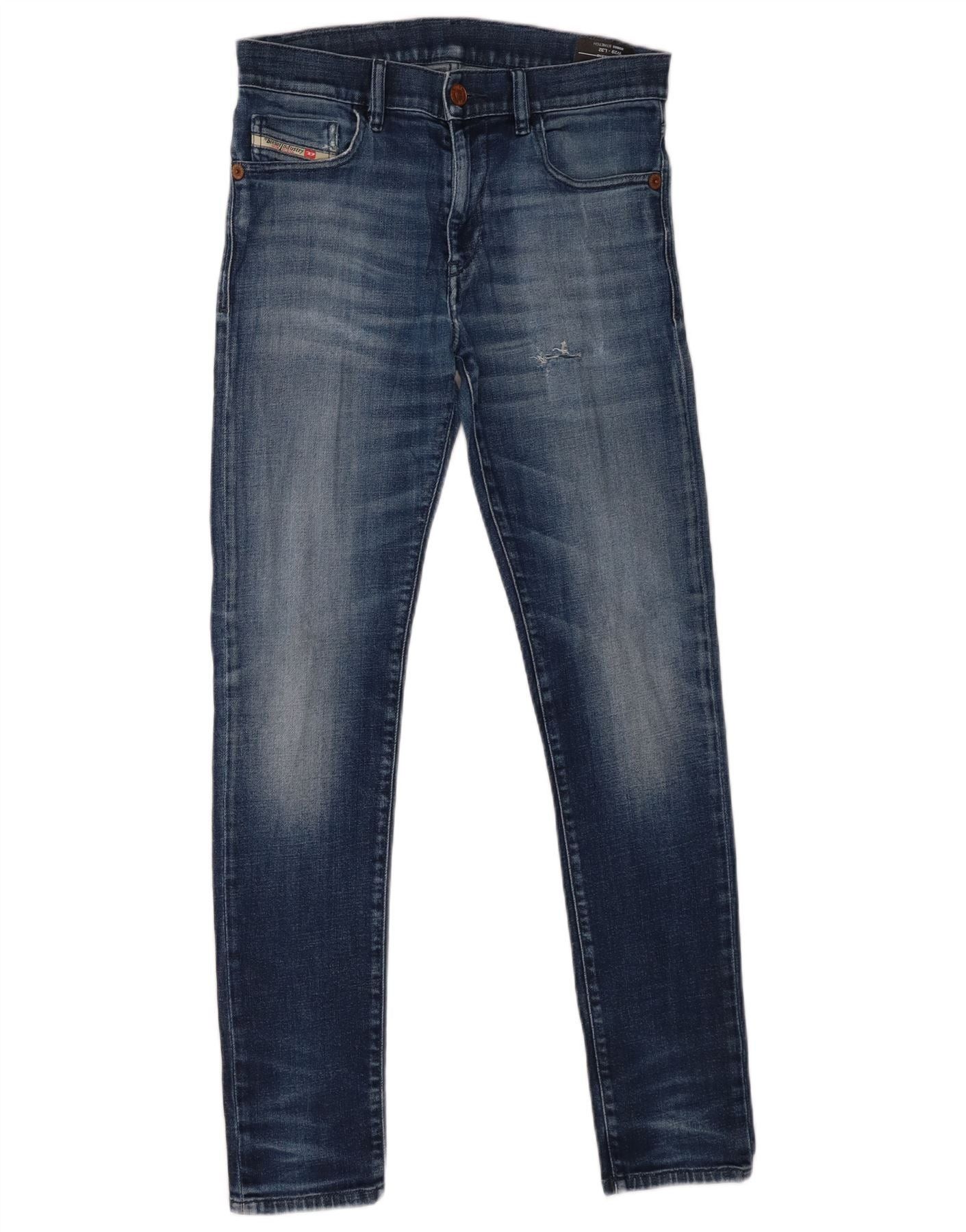Diesel Womens Larkee Distressed Skinny Jeans W29 L30 Blue Cotton Size 42" / US 20 - 1 Thumbnail
