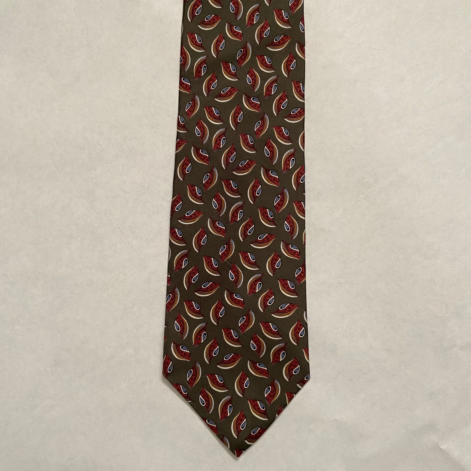 Dior Christian Dior Monsieur Tie Olive Green Paisley Silk Italy Size ONE SIZE - 7 Thumbnail