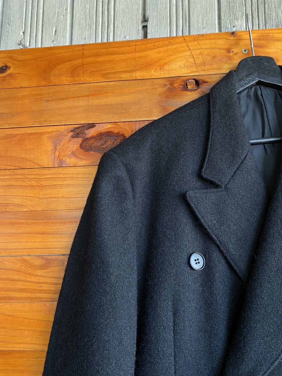 Y's Y’s Yohji Yamamoto Black Double-Breasted Wool Long Coat Size US L / EU 52-54 / 3 - 10 Thumbnail