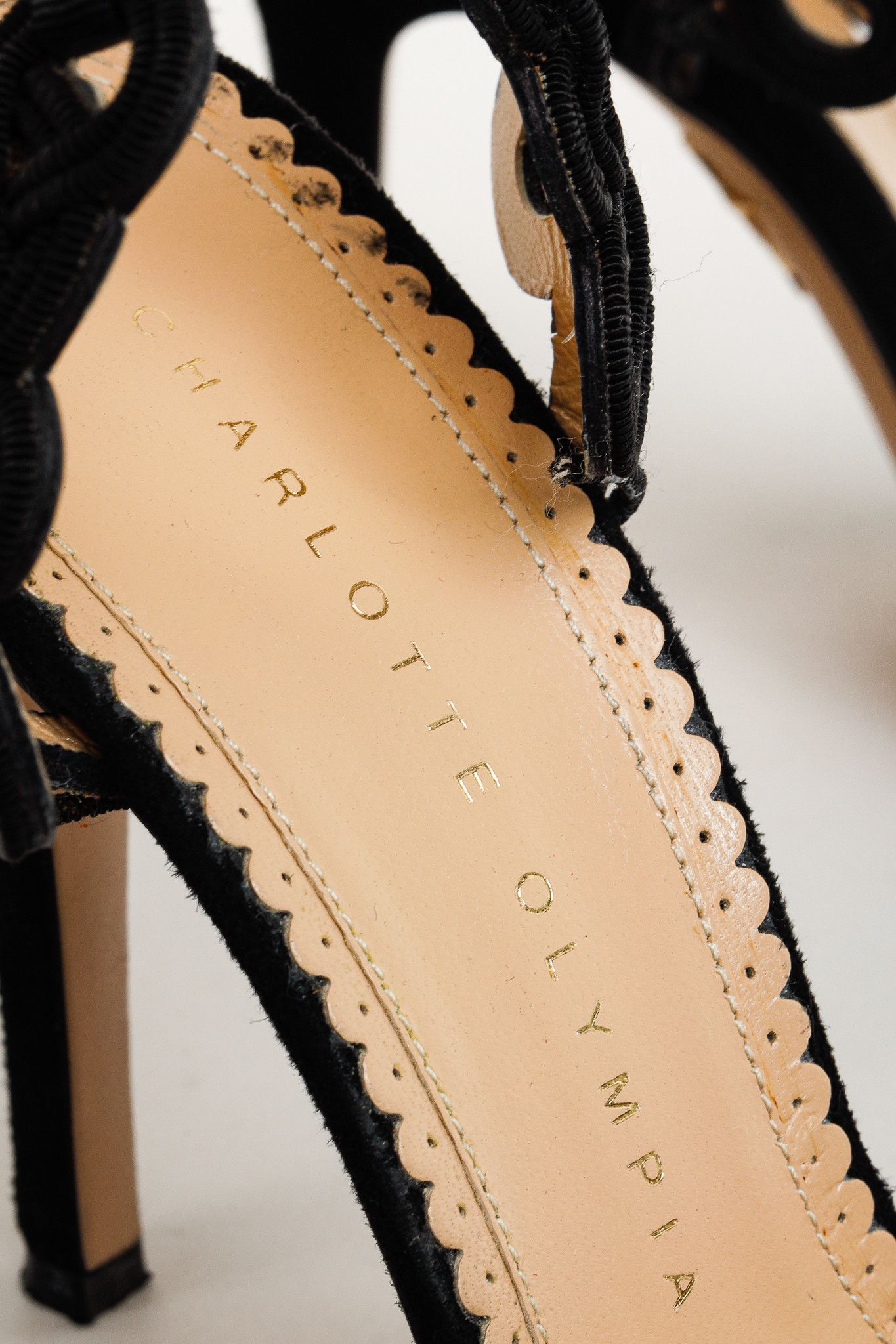 Charlotte Olympia Charlotte Olympia Minx Black Suede Embroidered Heels Size US 5.5 / IT 35.5 - 9 Thumbnail