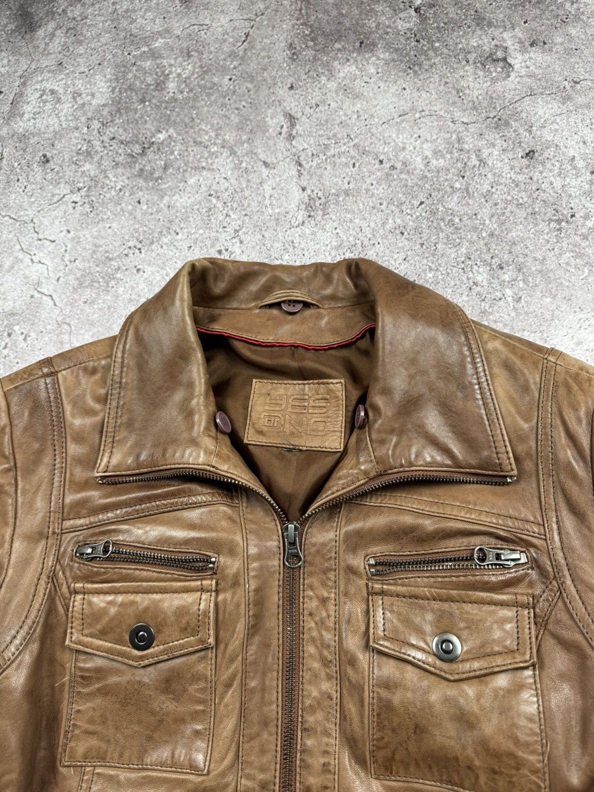 Genuine Leather Vintage 90s Faded Distressed Brown Leather Bomber Jacket Size US S / EU 44-46 / 1 - 4 Thumbnail