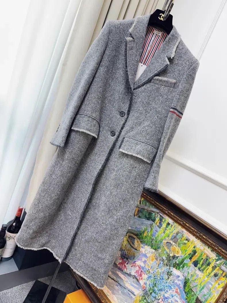 Thom Browne Thom Browne Grey long woolen coat Size XS / US 0-2 / IT 36-38 - 1 Thumbnail