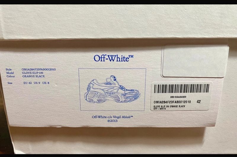 Off-White Off-White Glove Slip On Orange / Black Sneakers Size US 9 / EU 42 - 16 Thumbnail