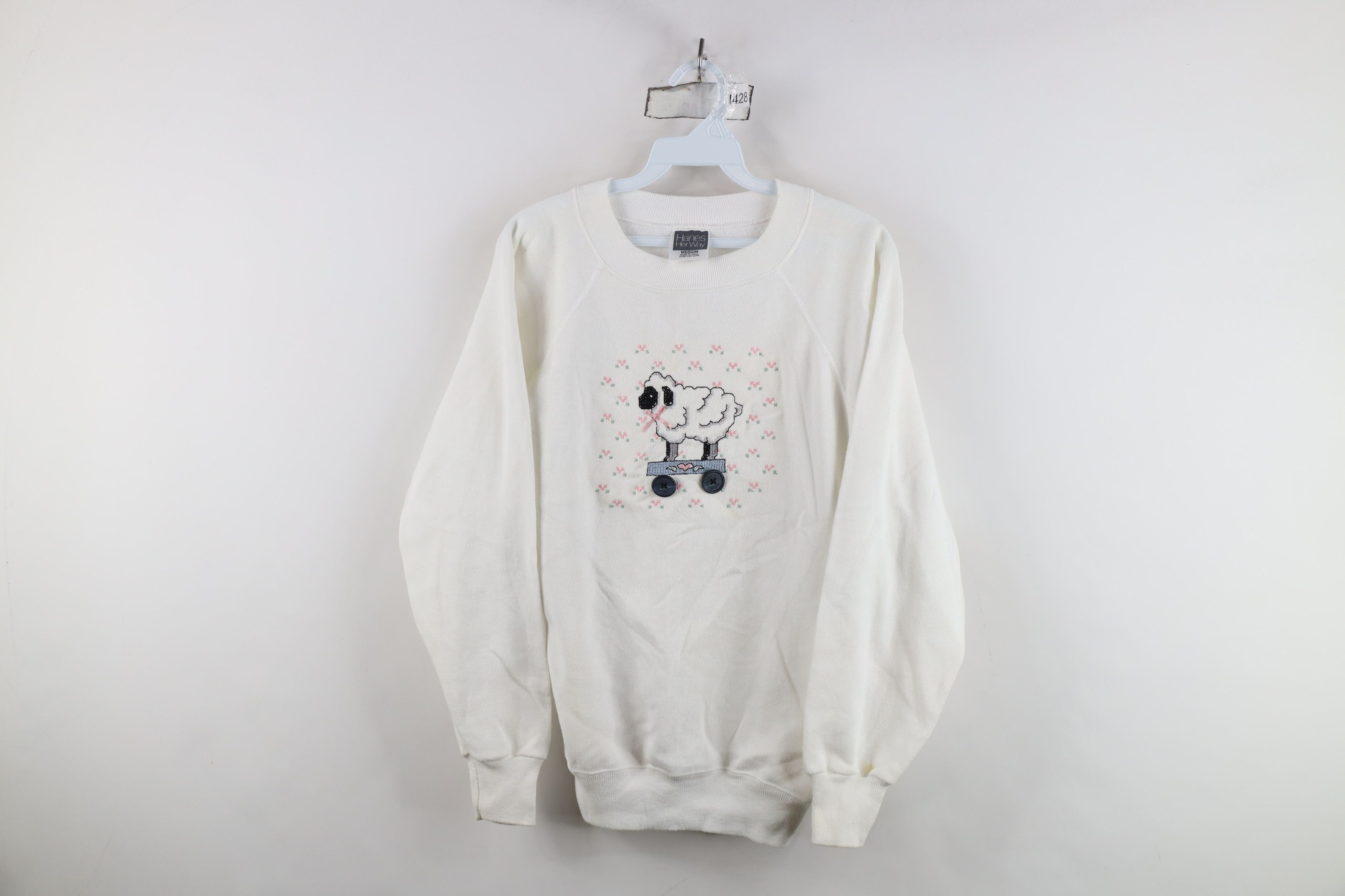 Vintage Vintage 80s 90s Streetwear Heart Sheep Sweatshirt USA Size M / US 6-8 / IT 42-44 - 1 Thumbnail