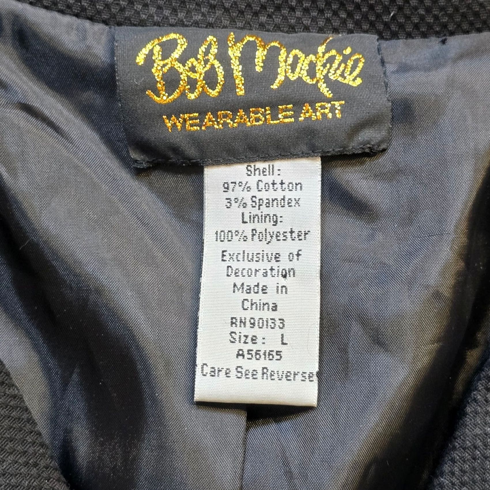Bob Mackie Bob Mackie Jacket Womens Large Black 3/4 Sleeve Full Zip Embellished Art Casual Size L / US 10 / IT 46 - 4 Thumbnail