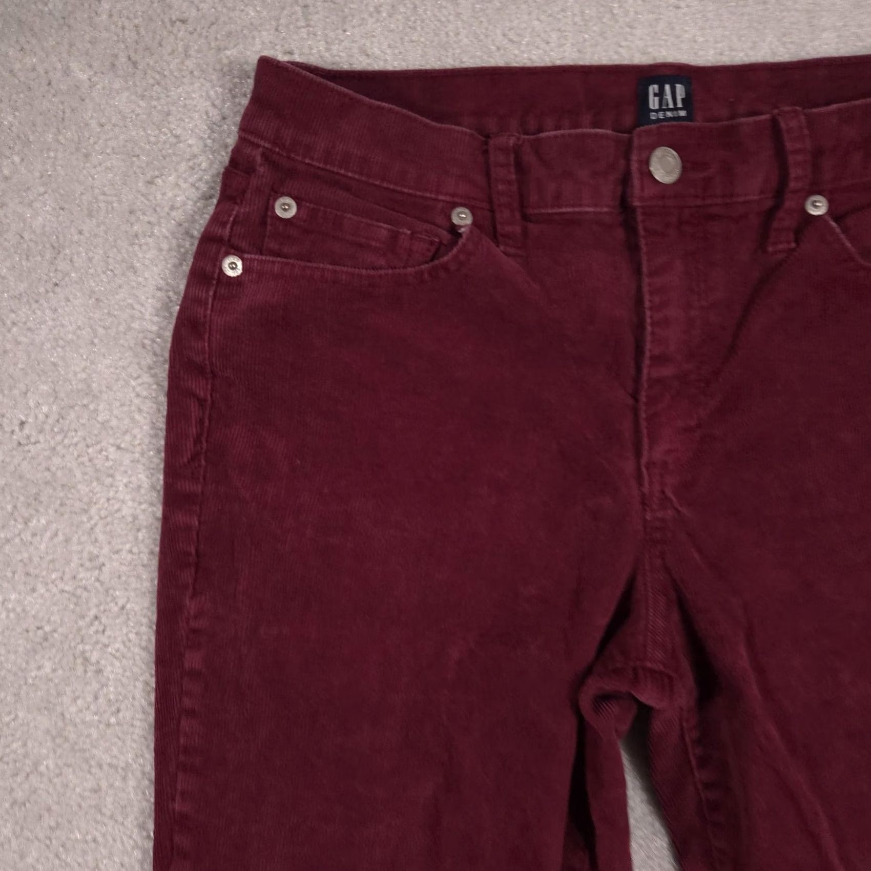Gap Gap Womens Jeans Red Corduroy Skinny Slim Mid Rise 5 Pocket 29L 29x29 Size 29" - 4 Thumbnail