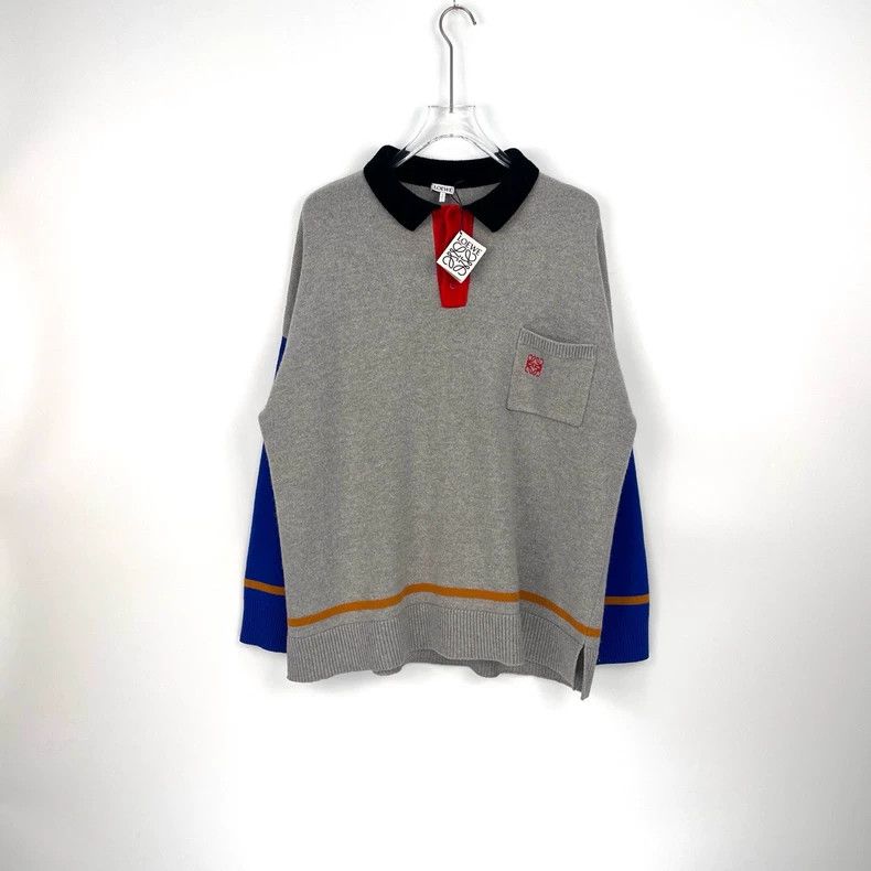 Loewe loewe Grey contrasting wool sweater 2504-Nextarrow Size US S / EU 44-46 / 1 - 3 Thumbnail