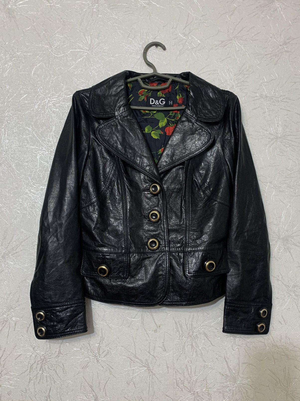 Dolce & Gabbana × Vintage Dolce & Gabbana Women’s Goatskin Black Button Jacket Size 42 Size M / US 6-8 / IT 42-44 - 1 Thumbnail