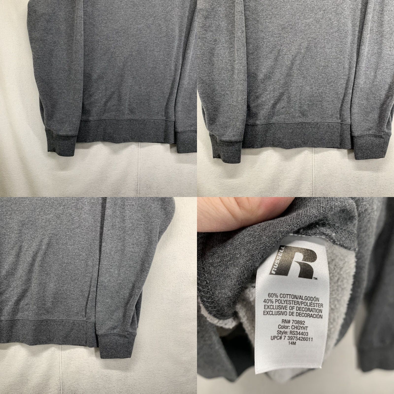 Russell Athletic VINTAGE Russell Athletic Sweatshirt Mens Regular Fit Crewneck Pullover Fleece Gray 90s USA Logo Size US M / EU 48-50 / 2 - 8 Thumbnail