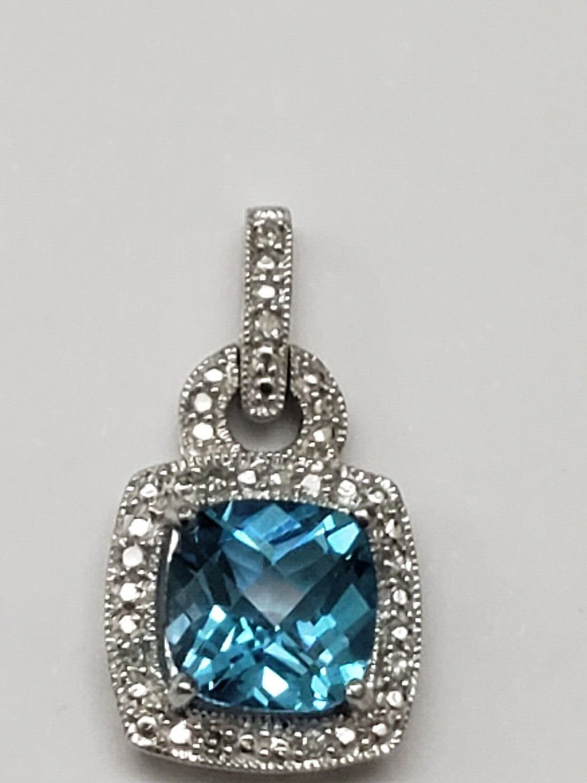 Other Helzberg 10K W/G Pendant: Genuine 2ct Blue Topaz Diamonds Size ONE SIZE - 2 Thumbnail