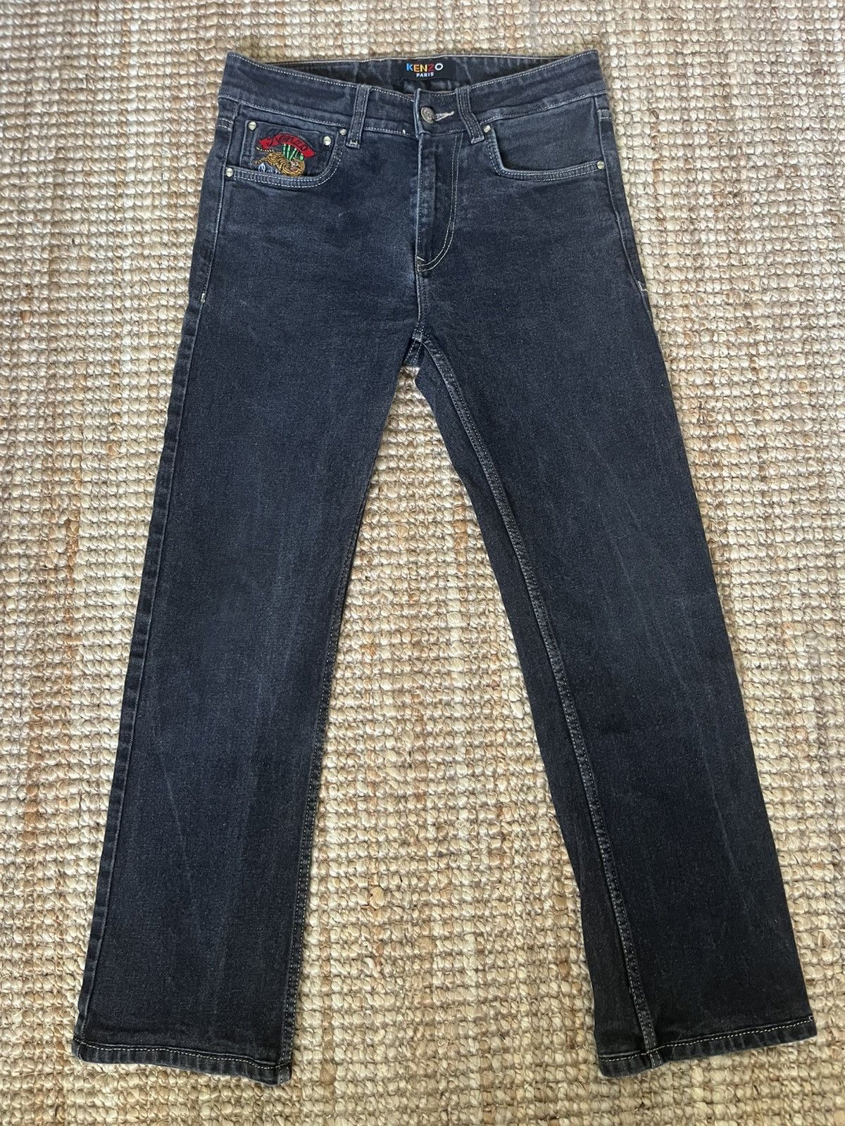 Kenzo Kenzo Black Denim with coin pocket embroidery Size US 30 / EU 46 - 1 Thumbnail