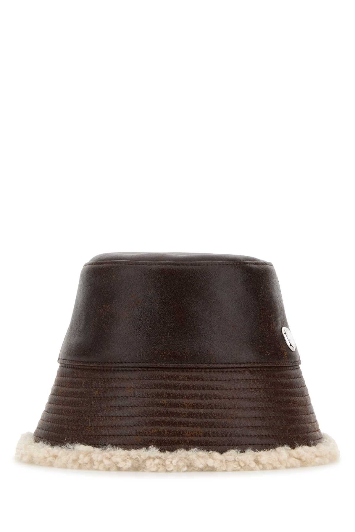 Stella McCartney Brown Synthetic Leather Bucket Hat Size ONE SIZE - 1 Thumbnail