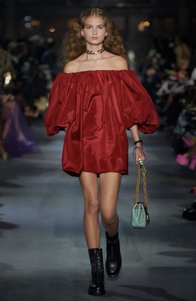 Valentino VALENTINO GARAVANI Off-the-shoulder Silk-satin Dress Size XS / US 0-2 / IT 36-38 - 5 Thumbnail