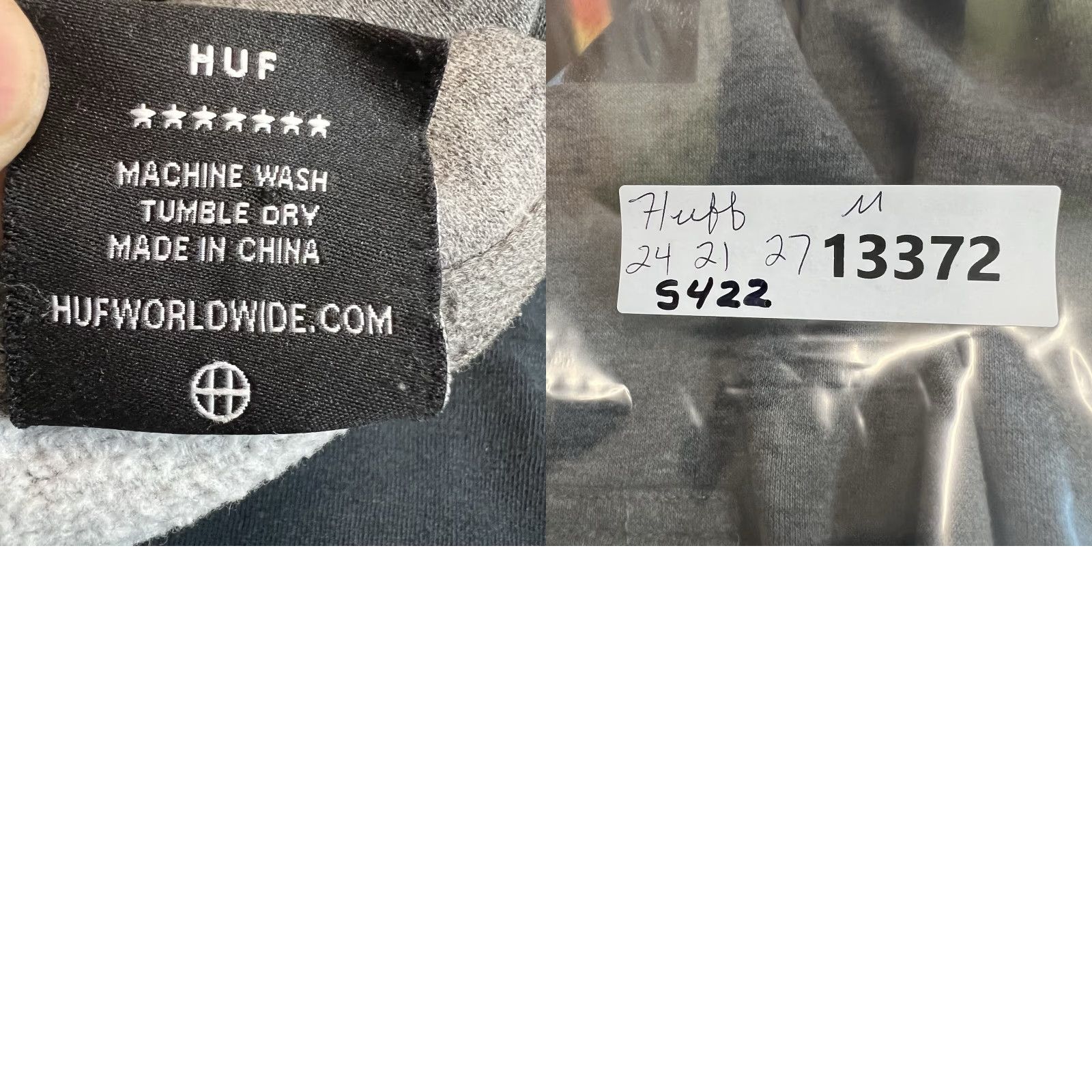 Huf HUF Pullover Hoodie Adult M Gray Tie Dye Graphic Print Crew Neck Hooded Pockets Logo Mens Size US M / EU 48-50 / 2 - 8 Thumbnail