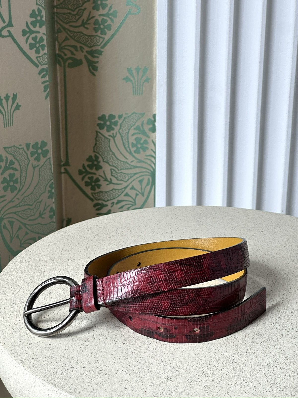 Miu Miu 1999 MIU MIU Logo Red Python Leather Belt wmns Size: 75/30 Size ONE SIZE - 4 Thumbnail