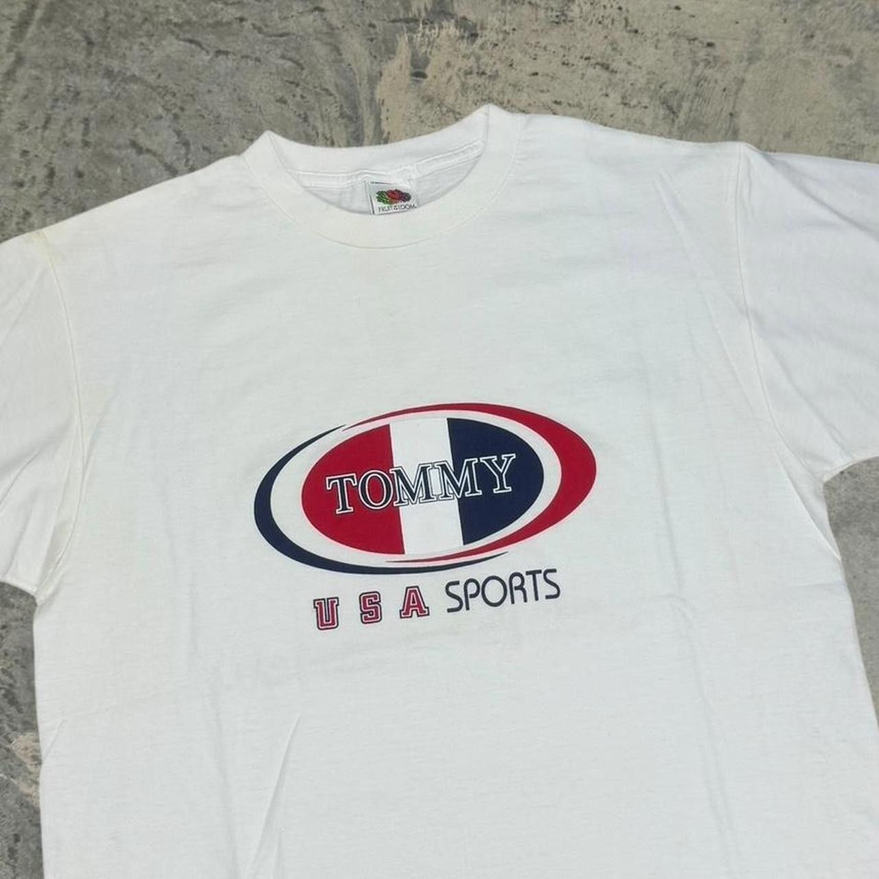 Tommy Hilfiger × Vintage Vintage 90s Tommy Hilfiger USA Sports T-Shirt Size US L / EU 52-54 / 3 - 2 Thumbnail