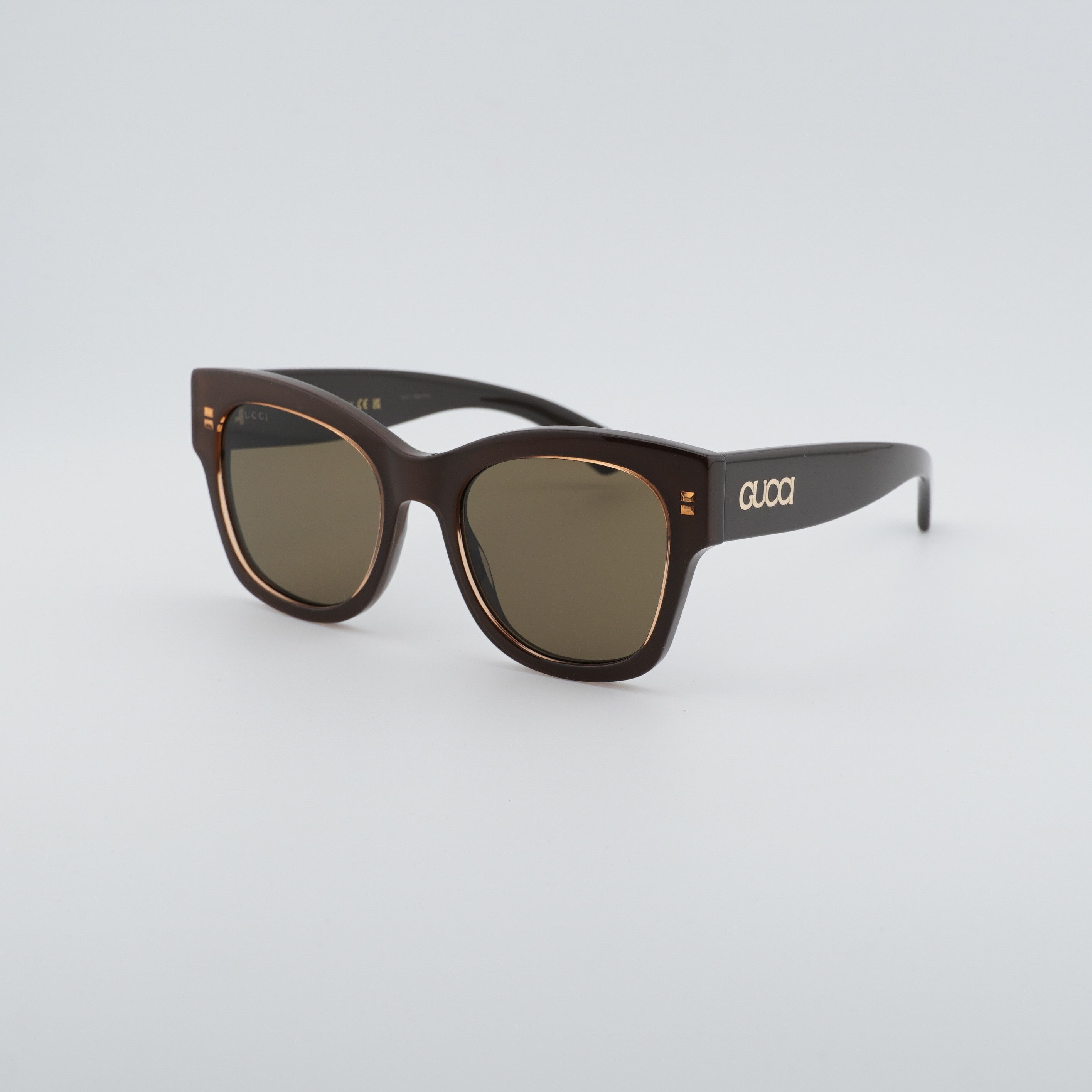Gucci Gucci GG1789S 004 Sunglasses Peach/Brown Square Frame Size ONE SIZE - 8 Thumbnail