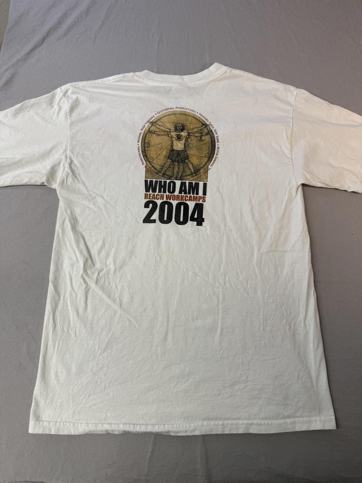 Gildan VTG Leonardo Da Vinci Vitruvian Man T-shirt Reach Workcamps Size US L / EU 52-54 / 3 - 1 Thumbnail