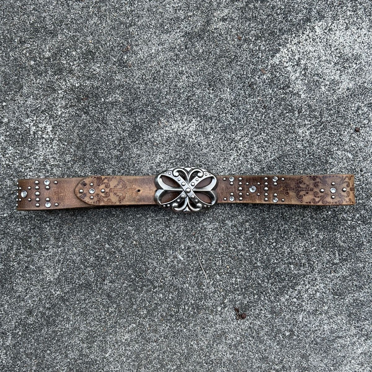 Vintage studded leatherbelt feellike chrome (Kapital Style)