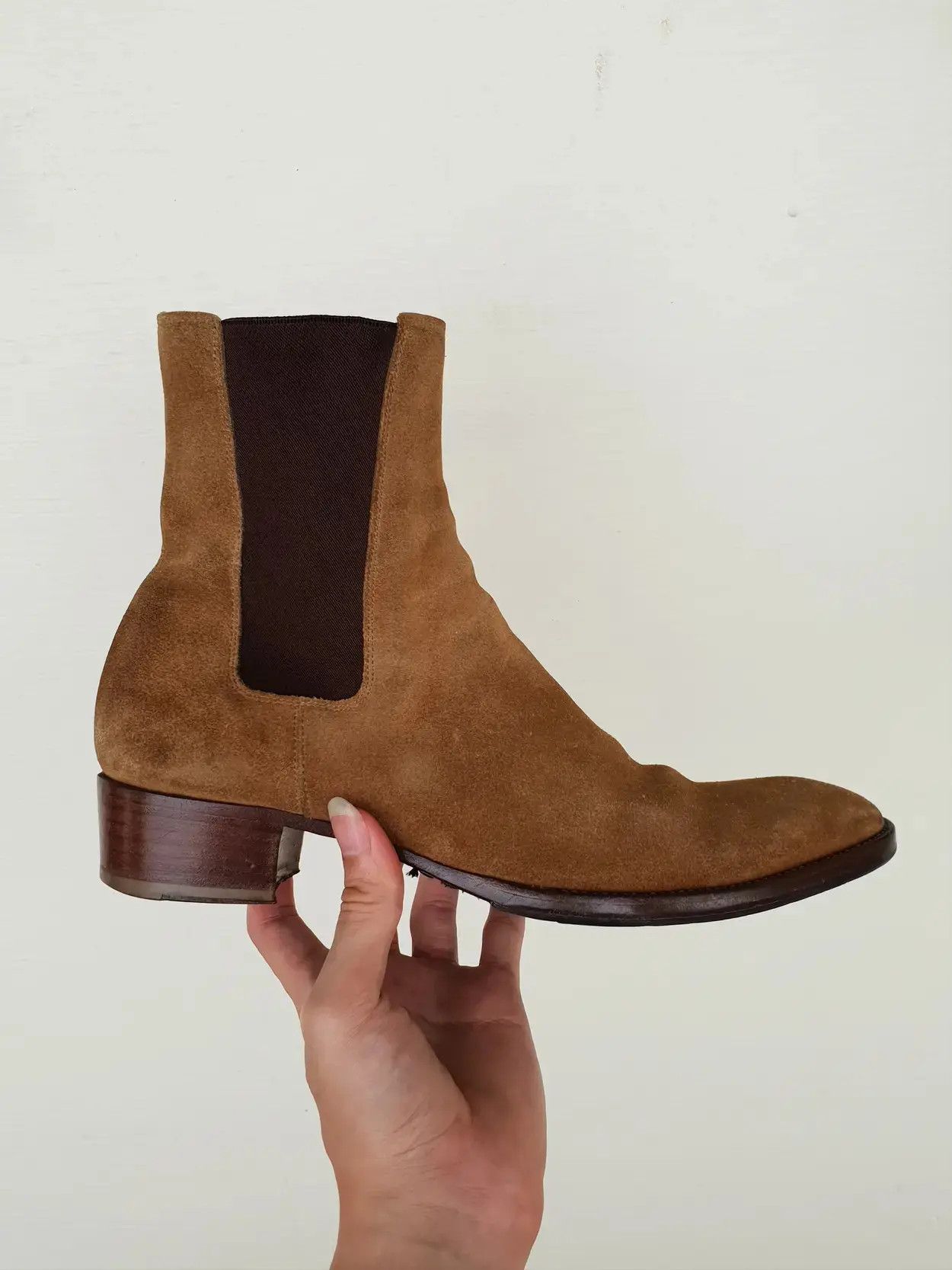 Saint Laurent Paris AW13 Ochre Suede Chelsea Boots Size US 7.5 / EU 40-41 - 4 Thumbnail