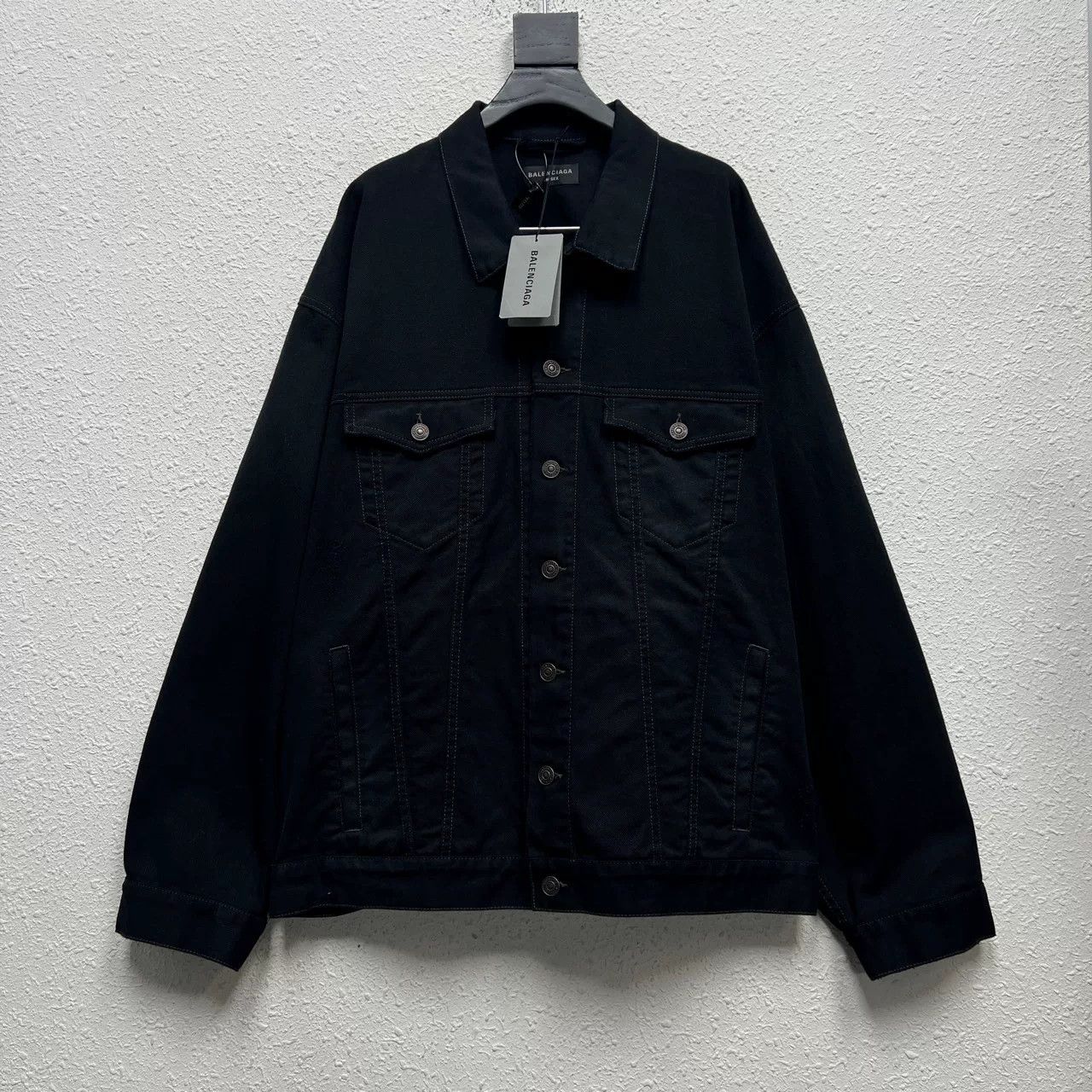 balenciaga graffiti logo denim jacket