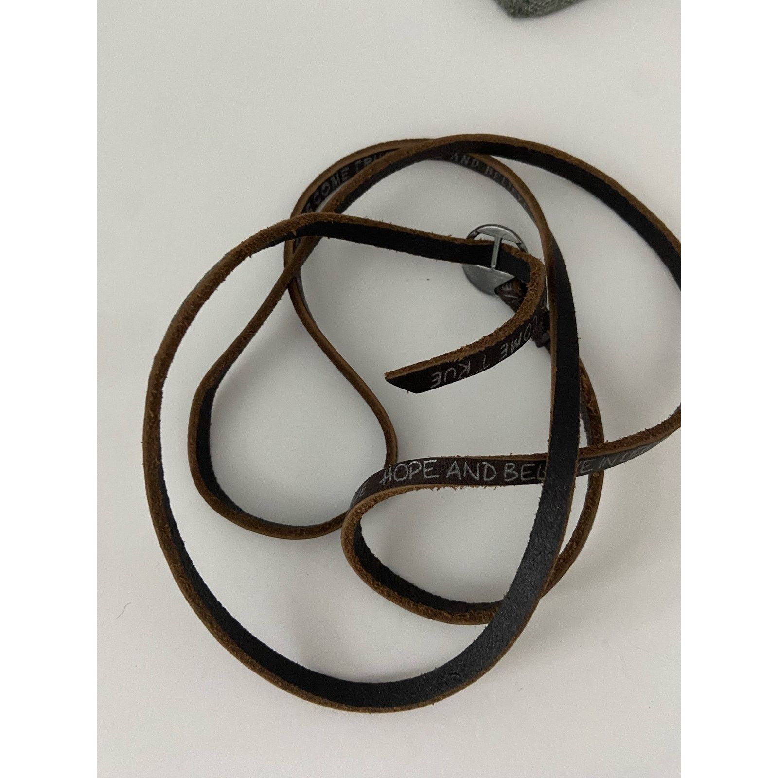 Other Brown Leather Positive Affirmation Necklace Size ONE SIZE - 4 Thumbnail
