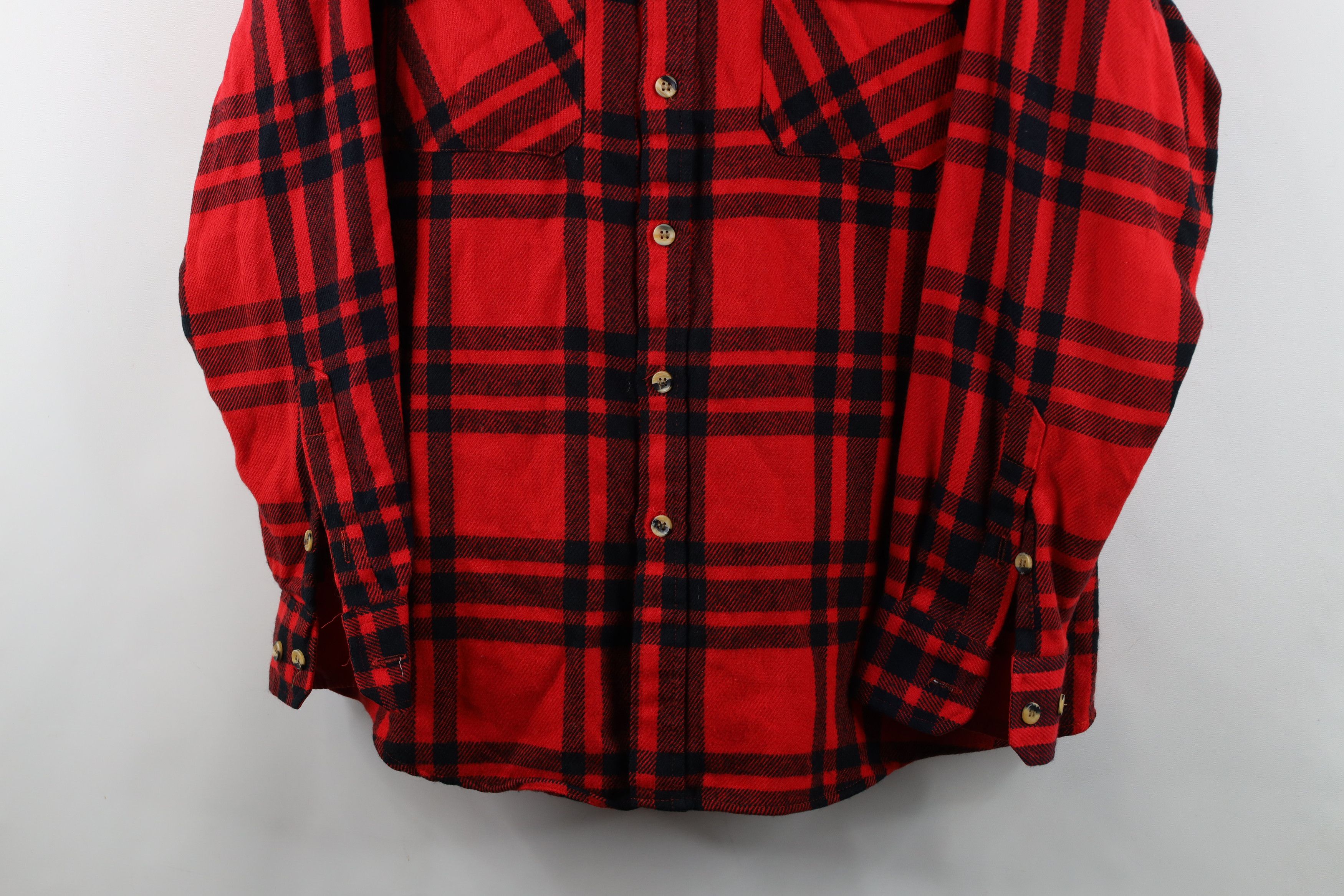 Vintage Vintage 70s Streetwear Knit Collared Button Shirt Red Size US L / EU 52-54 / 3 - 3 Thumbnail