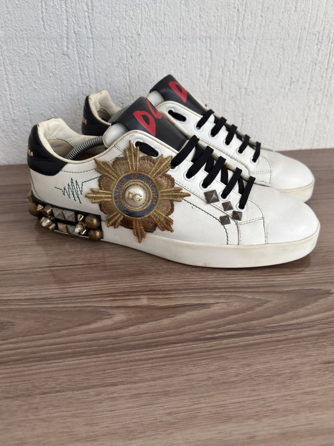 Dolce & Gabbana Portofino embellished studded sneaker Size US 9.5 / EU 42-43 - 1 Thumbnail