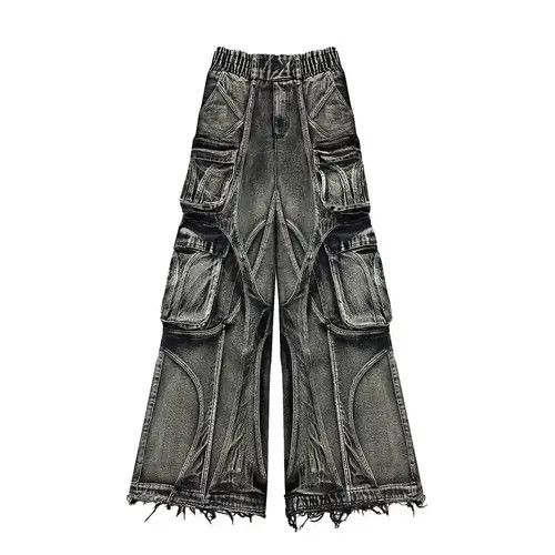 Japanese Brand Minako x Reia Retro Style Distressed Baggy Jeans Size US 29 - 2 Thumbnail