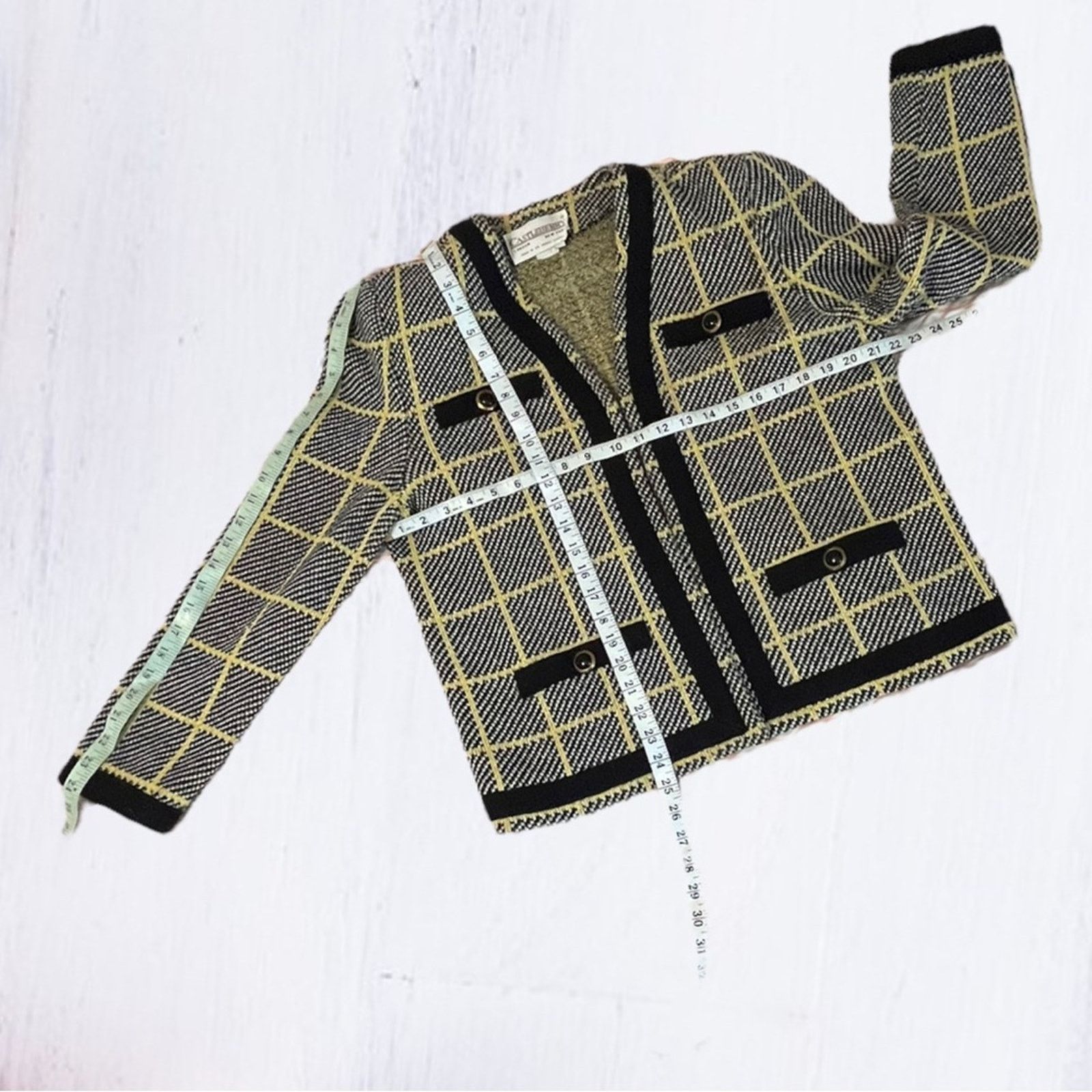 Vintage 80s Vintage Castleberry London New York tweed blazer coat Size XXL / US 16-18 / IT 52-54 - 9 Thumbnail