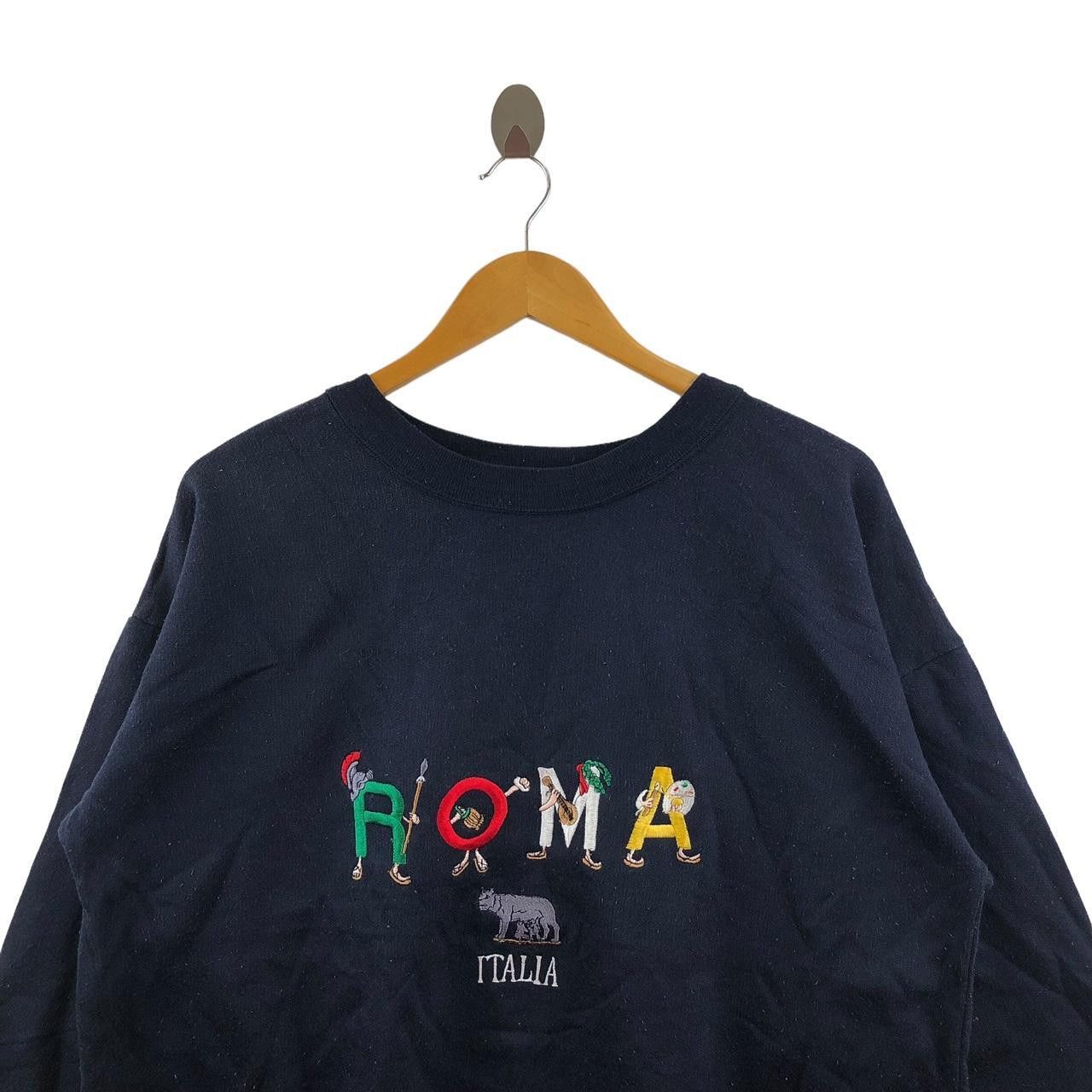 Vintage Vintage ROMA ITALIA ART Embroidered Sweatshirt Made In Italy Size XL / US 12-14 / IT 48-50 - 3 Thumbnail