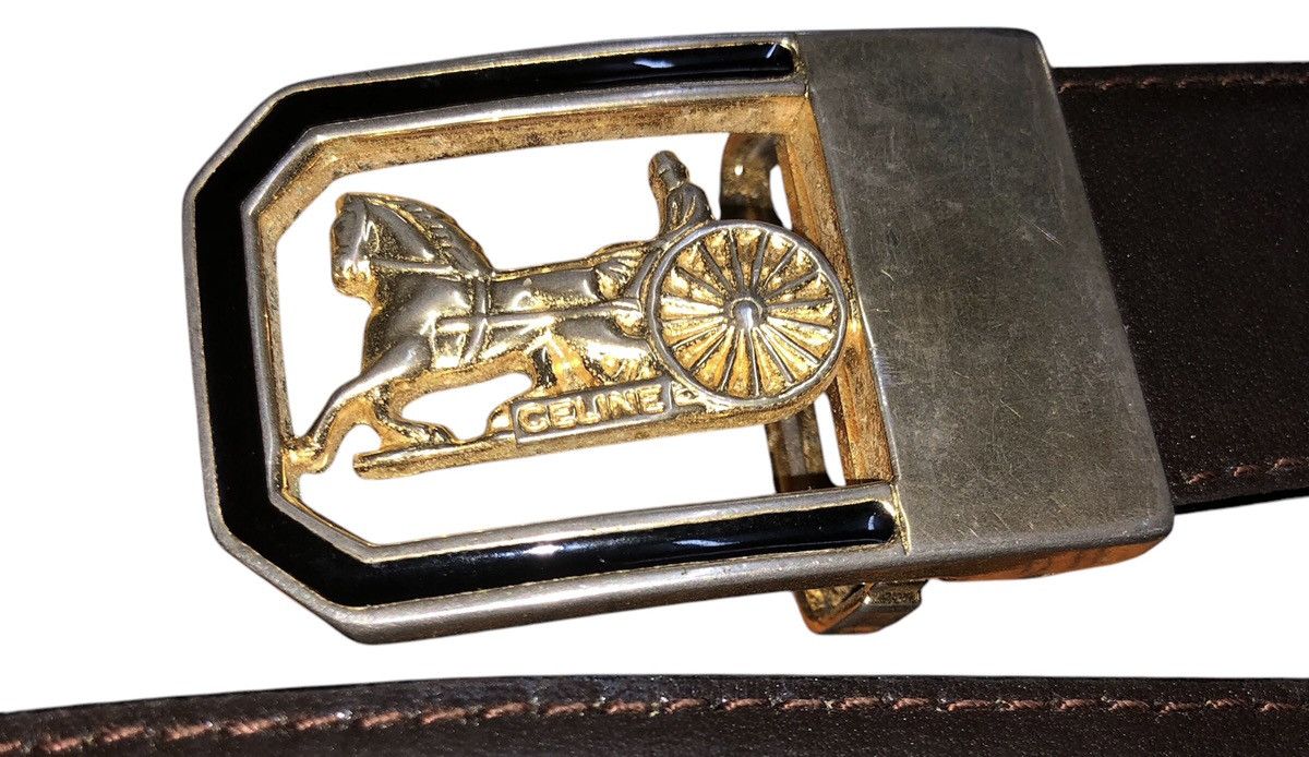 Celine × Designer Vintage Celine Leather Belt (unisex) Size 30 - 4 Thumbnail