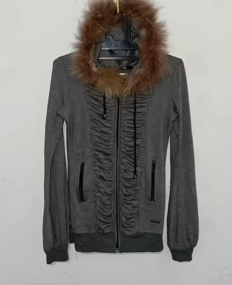 image of If Six Was Nine x Le Grande Bleu L G B Lip Service - Fur Hoodie Ifsixwasnine & Lgb Style in Grey, W