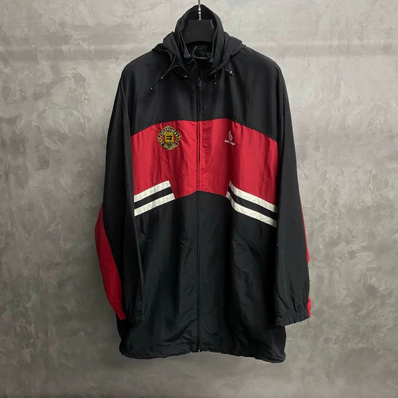 Balenciaga Balenciaga Black Red Colorblock Embroidered Jacket Size US M / EU 48-50 / 2 - 1 Thumbnail