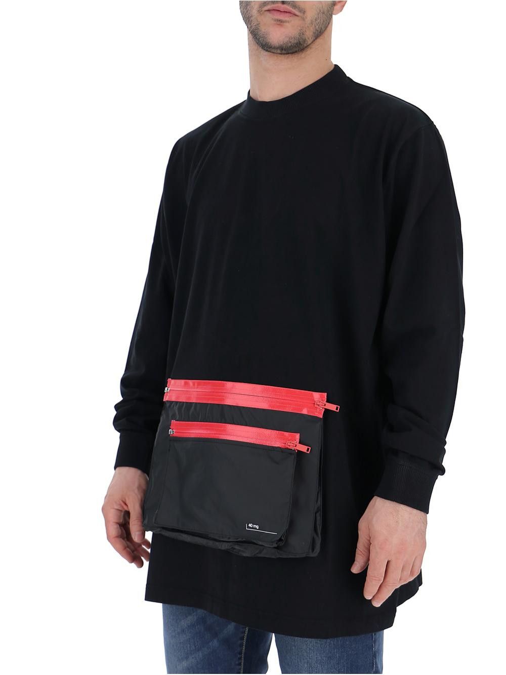 Marcelo Burlon Black Front Pocket Oversized Long Sleeve T-Shirt Size US S / EU 44-46 / 1 - 3 Thumbnail