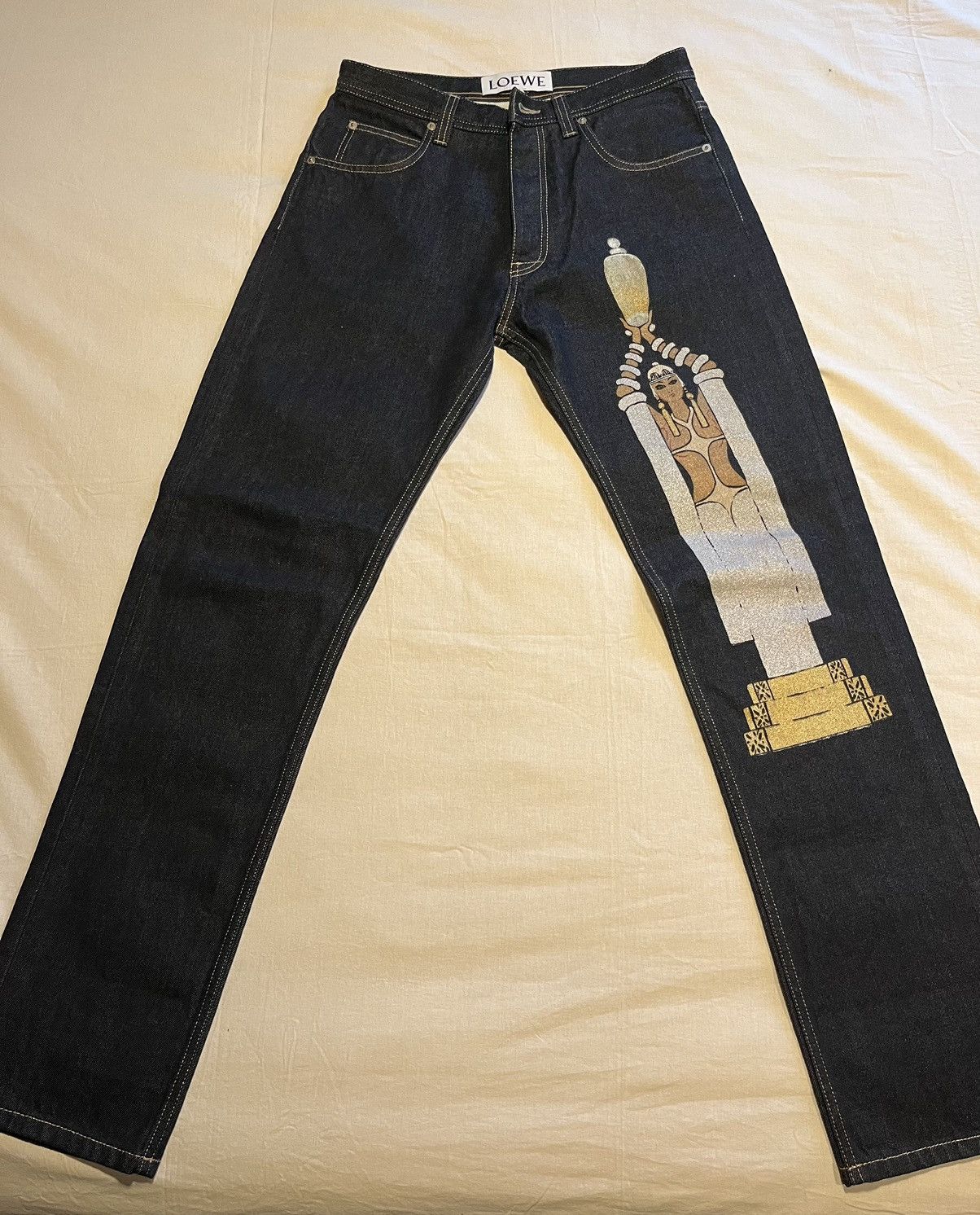 Loewe straight leg denim pants.