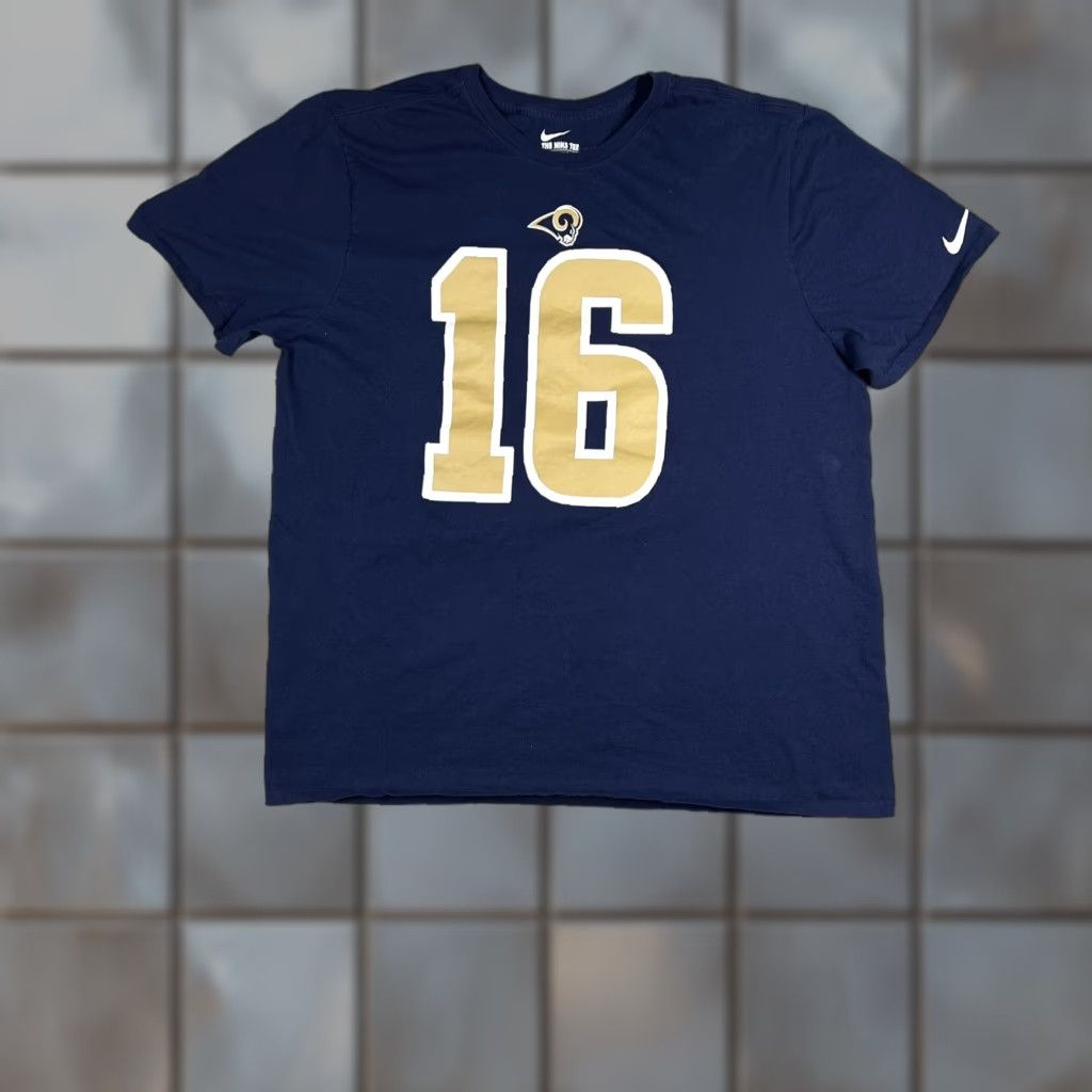 Nike Nike Men's XXL Shirt Los Angeles Rams Jared Goff #16 NFL Short Sleeve Navy Blue Size US XXL / EU 58 / 5 - 1 Thumbnail